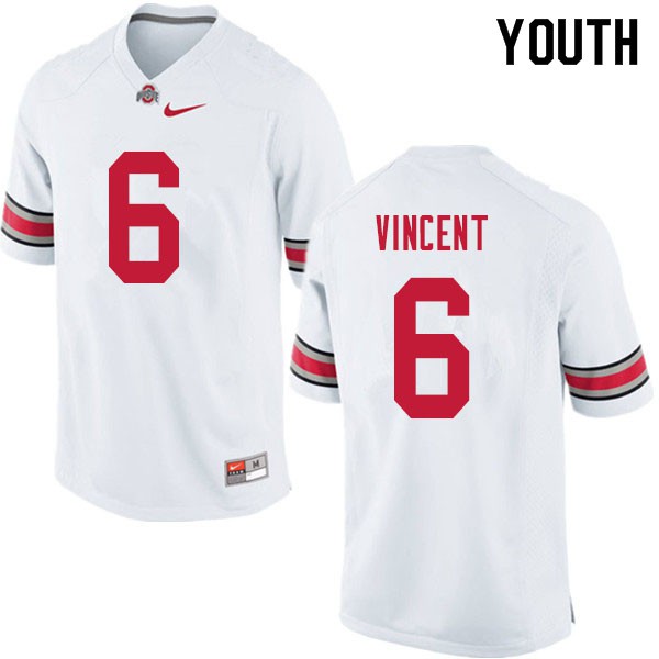 Ohio State Buckeyes #6 Taron Vincent Youth University Jersey White OSU18035